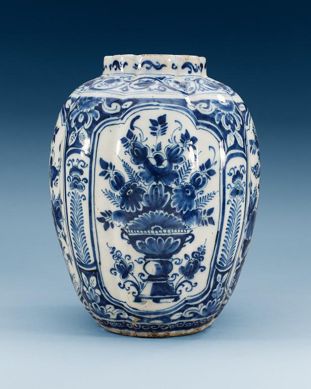 A Dutch faience jar, Delft, second half of 17th Century.