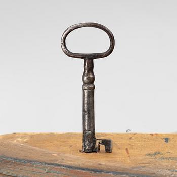 A folk art corner cabinet from Delsbo, Hälsingland, dated 1865.