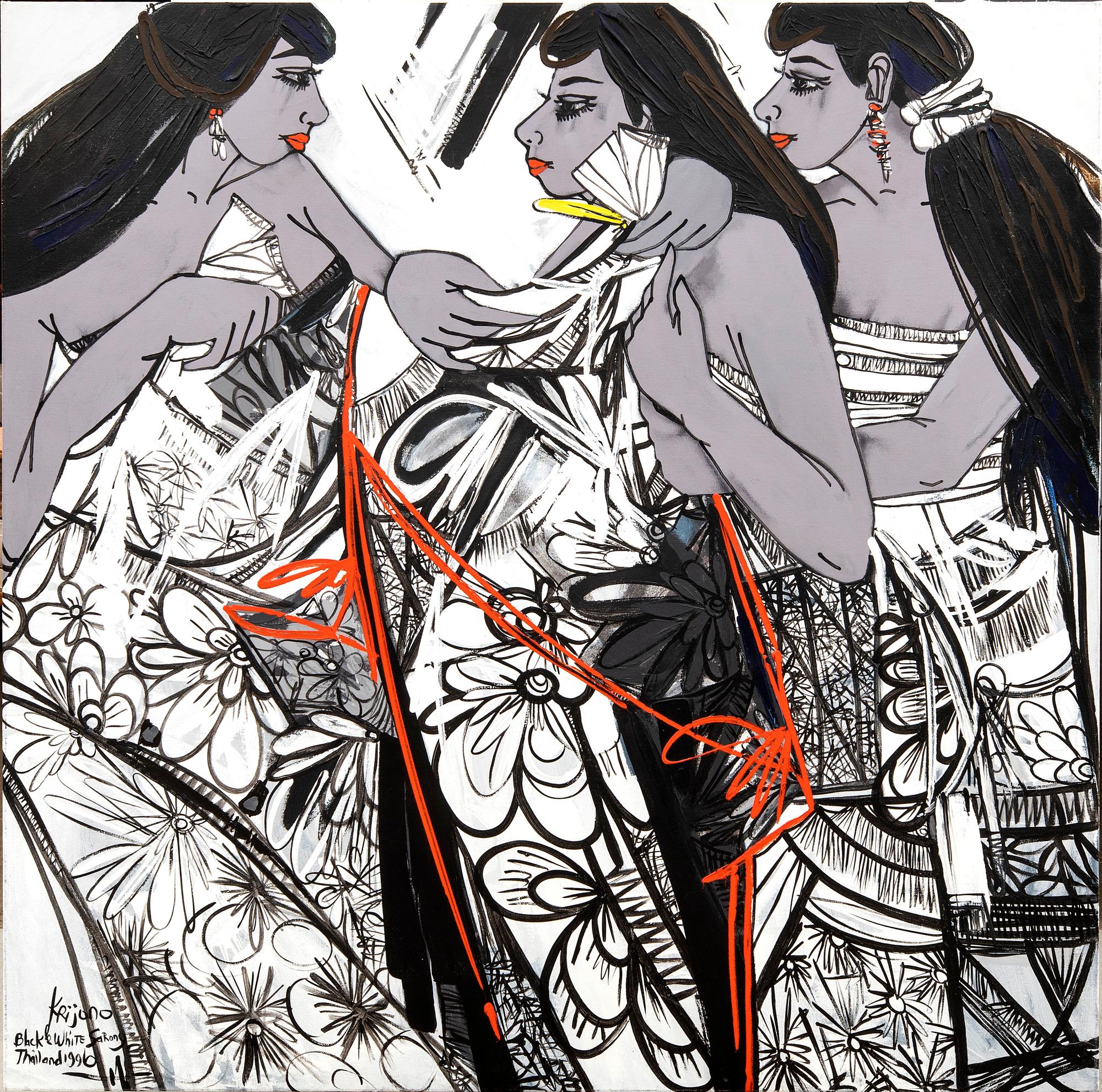 Krijono, acrylic on canvas, signed 1996.