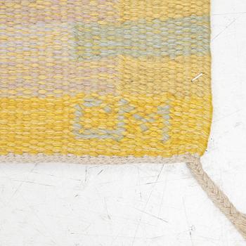 Carl Malmsten, matta "Capella, gul", rölakan, ca 240 x 164 cm, signerad CM.