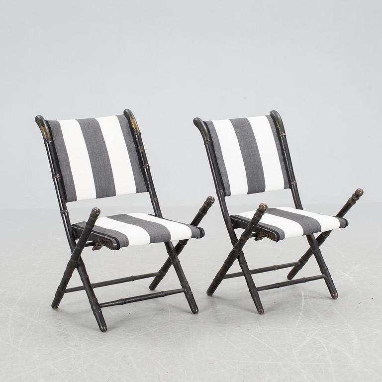 FÄLLSTOLAR, ett par, empire, 1800-talets första hälft.