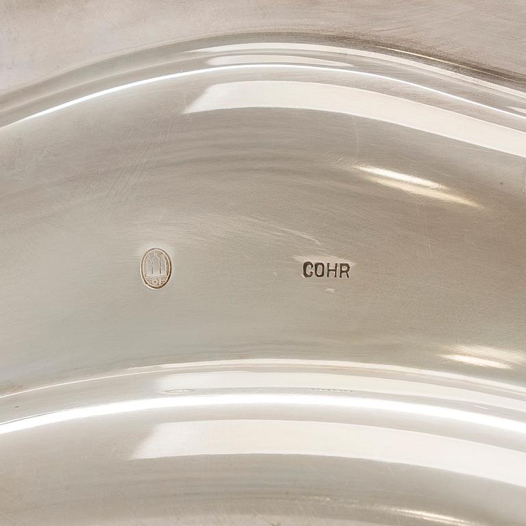 A silver tray, Cohr, Denmark.