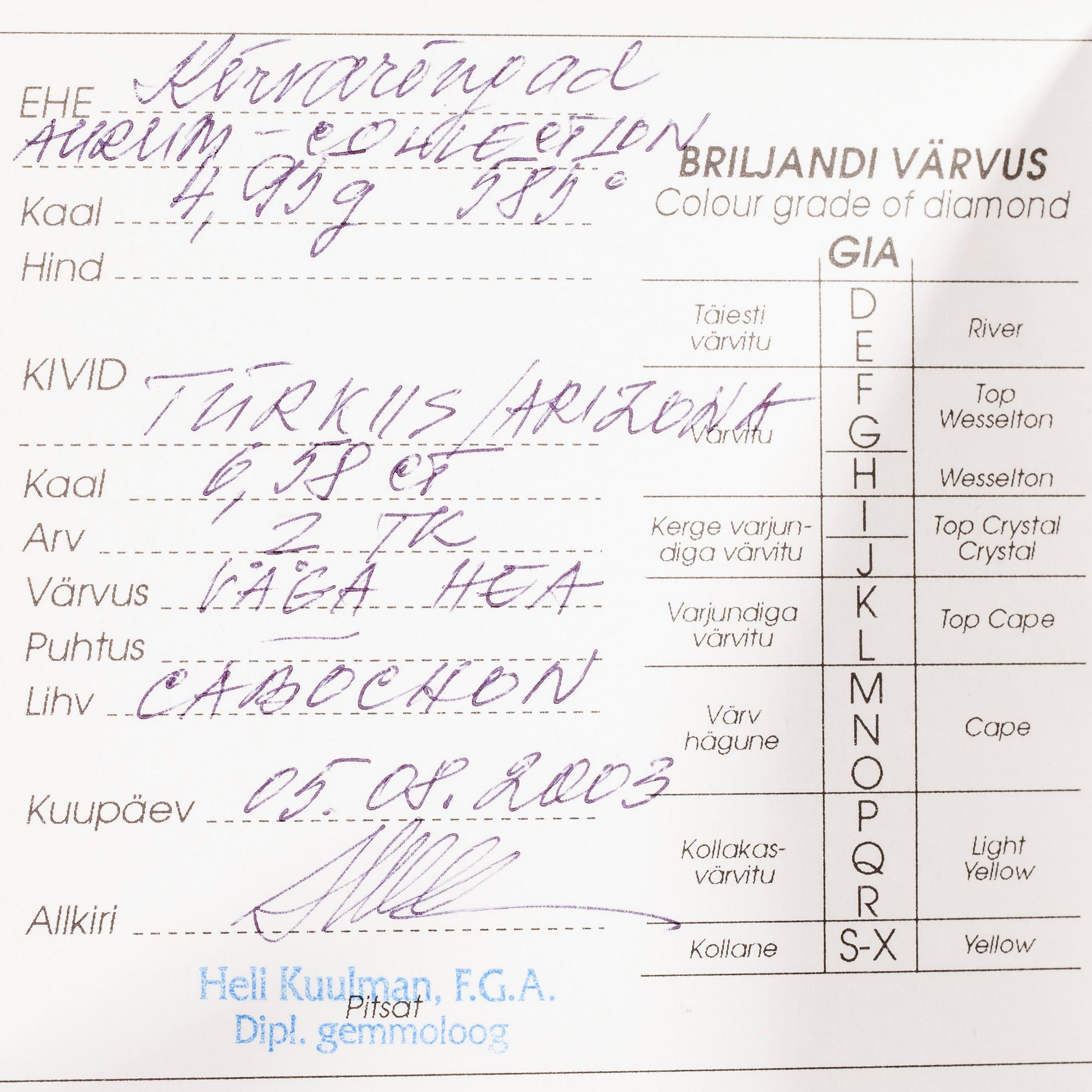 ÖRHÄNGEN, 14K guld, turkoser. Vikt 4,9 g.