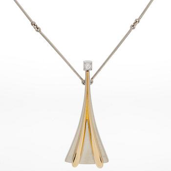 Juhani Linnovaara, halsband, 18K guld och diamant, Lapponia 1975.