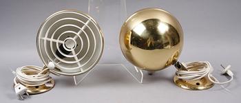 VÄGGARMATURER, ett par, mässing. Elit, Danmark.