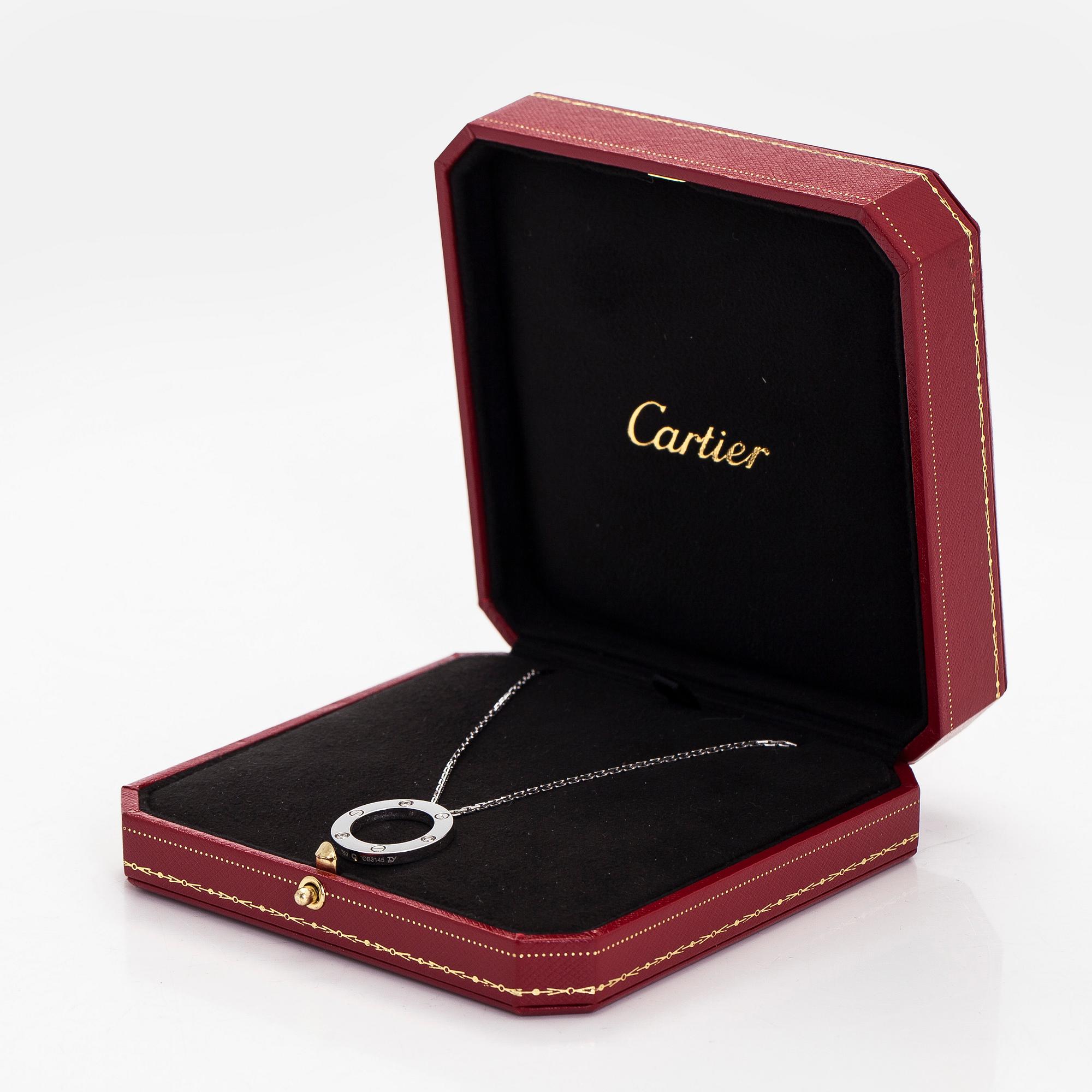 Cartier, kaulakoru, "Love", 18K valkokultaa, briljanttihiottuja timantteja.