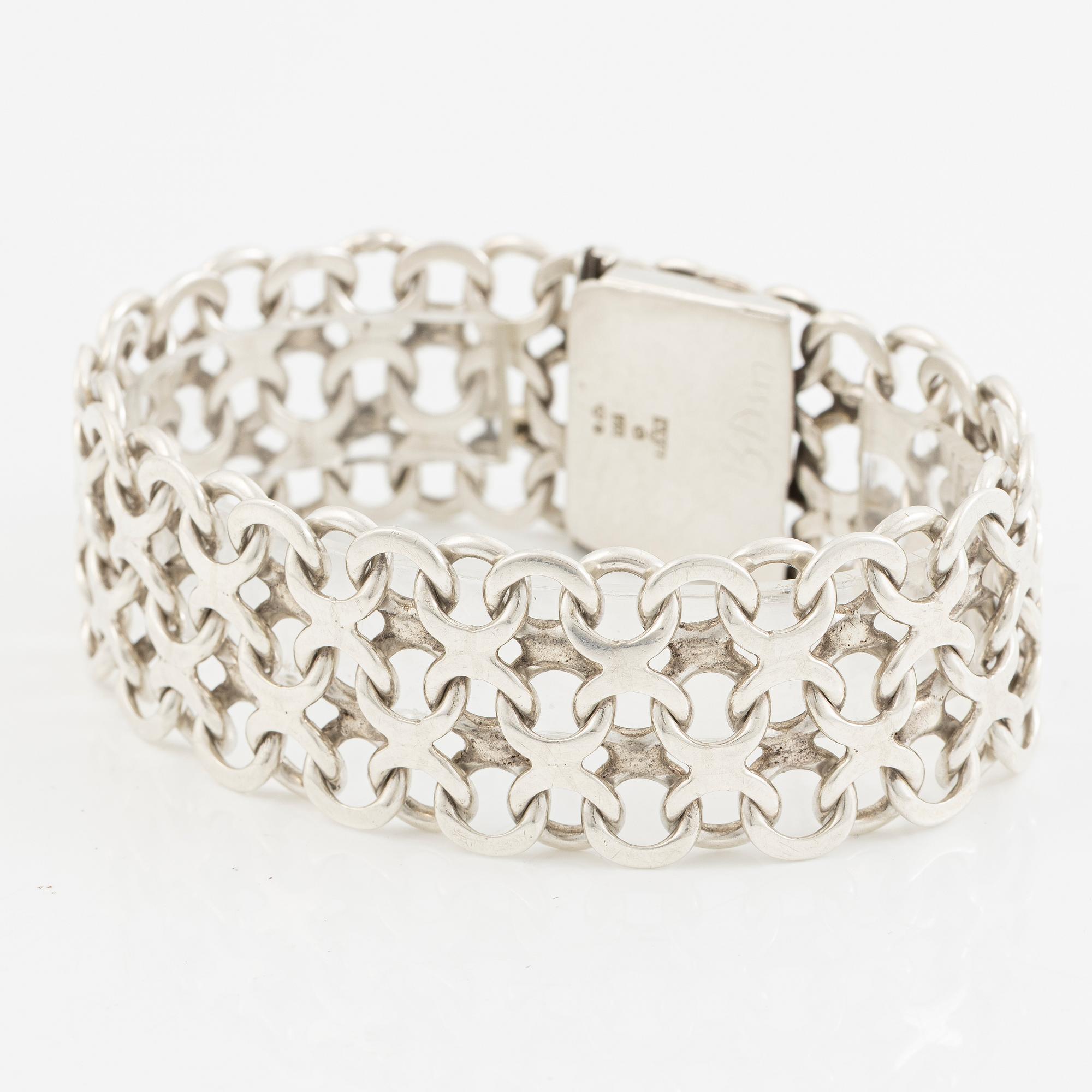 Armband, silver, x-länk.