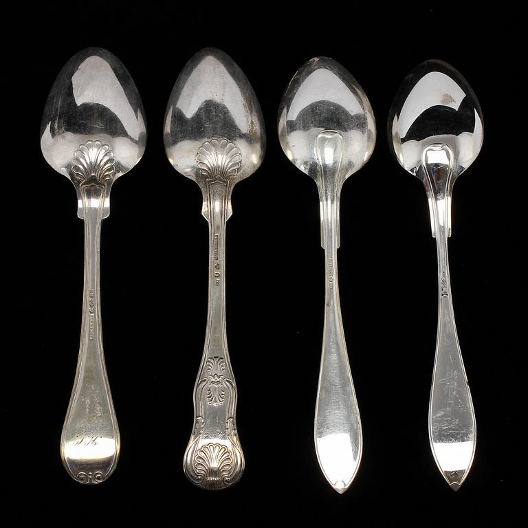 MATSKEDAR, 35 st, silver, mestadels 1900-tal. Bl a K Andersson, C G Hallberg och GAB. Vikt ca 1800 g.