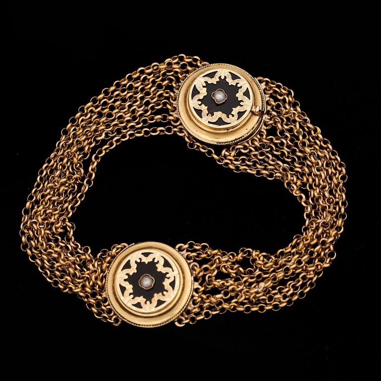 ARMBAND, 18 k guld, Johansson & Magaliff, Stockholm, 1911. Vikt 18 gram.