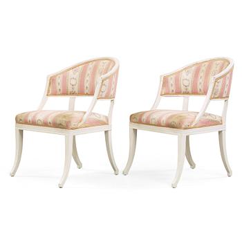 36. A pair of late Gustavian circa 1800 armchairs.