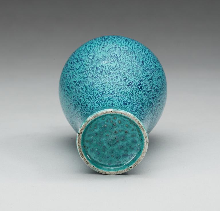 A 'robins egg' glazed Meiping vase, Qing dynasty.