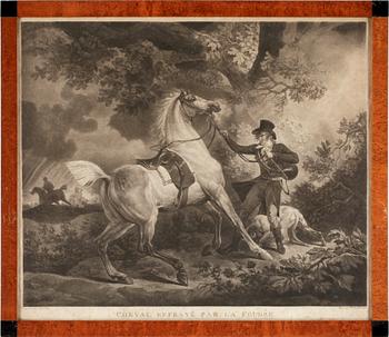 PHILIBERT LOUISE DEBUCOURT, 2 st, Mezzotint,  efter målning av Vernet, 1700/1800-tal.