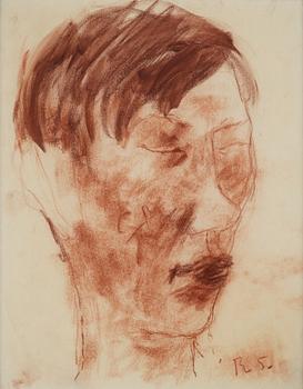 Ragnar Sandberg, red crayon, signed R.S.