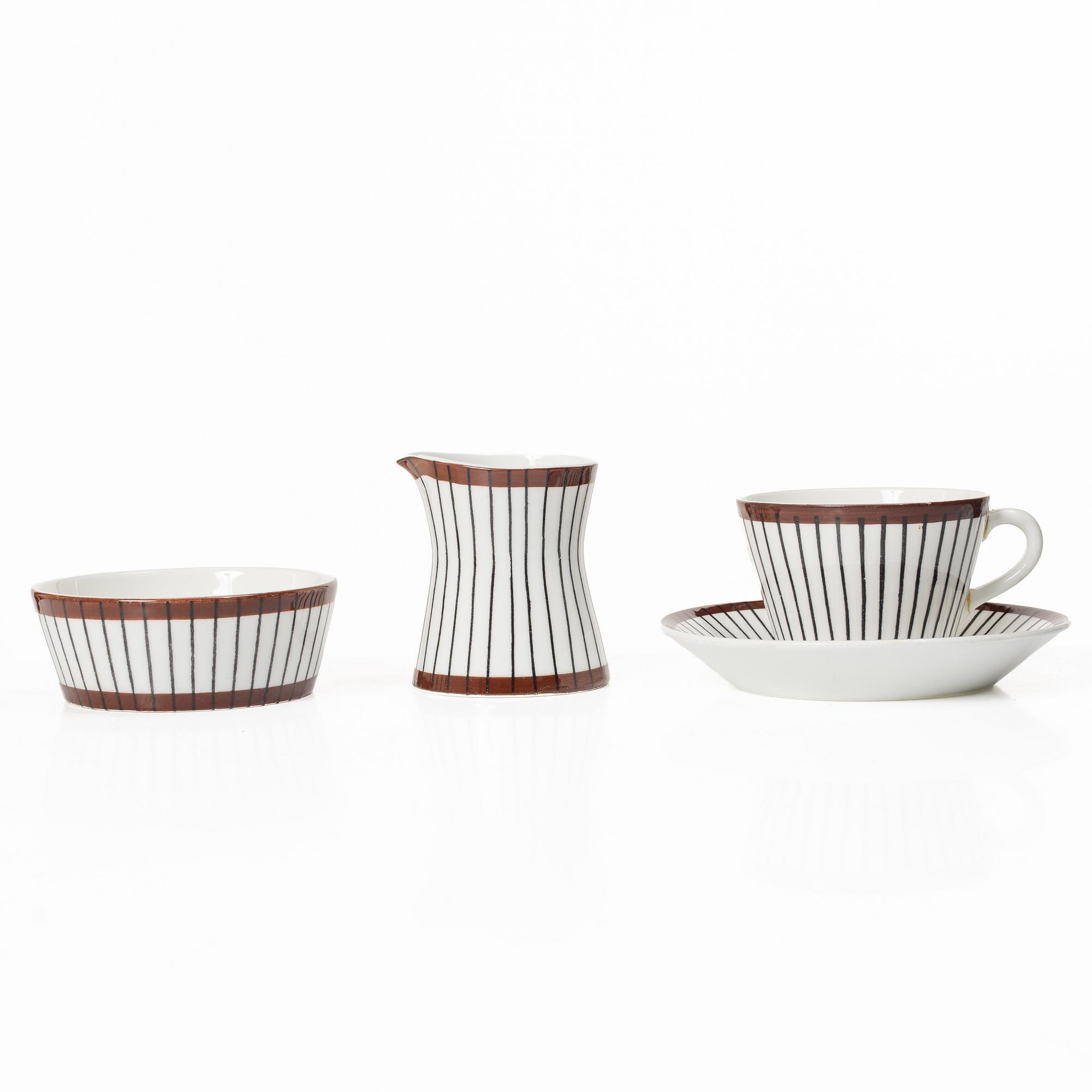 Stig Lindberg, Coffee service, 16 pieces, porcelain, “Spisa Ribb”, Gustavsberg.