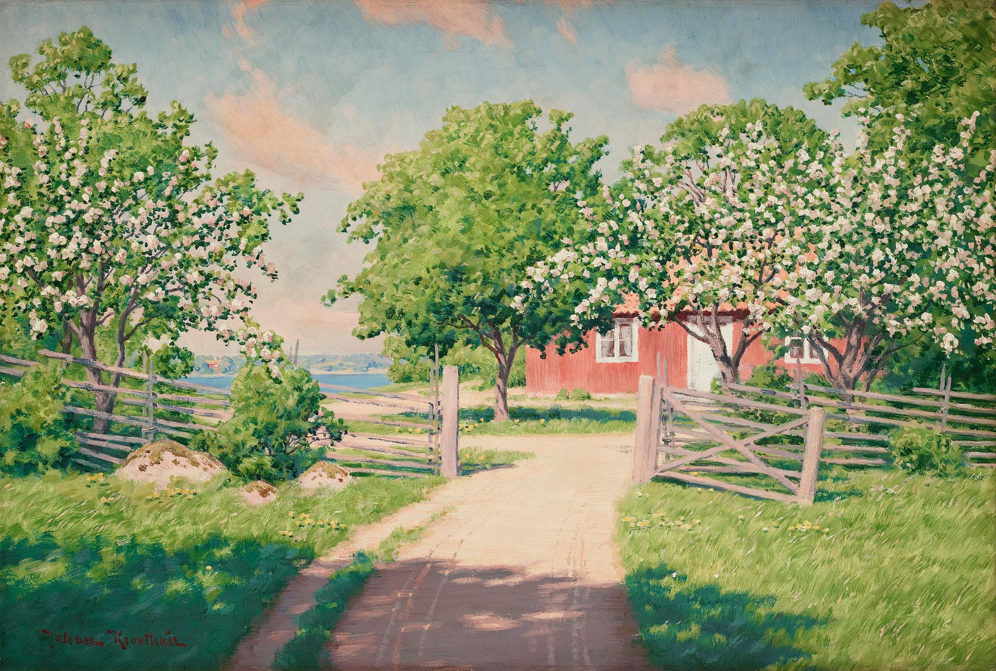 Johan Krouthén, Blooming apple tree.