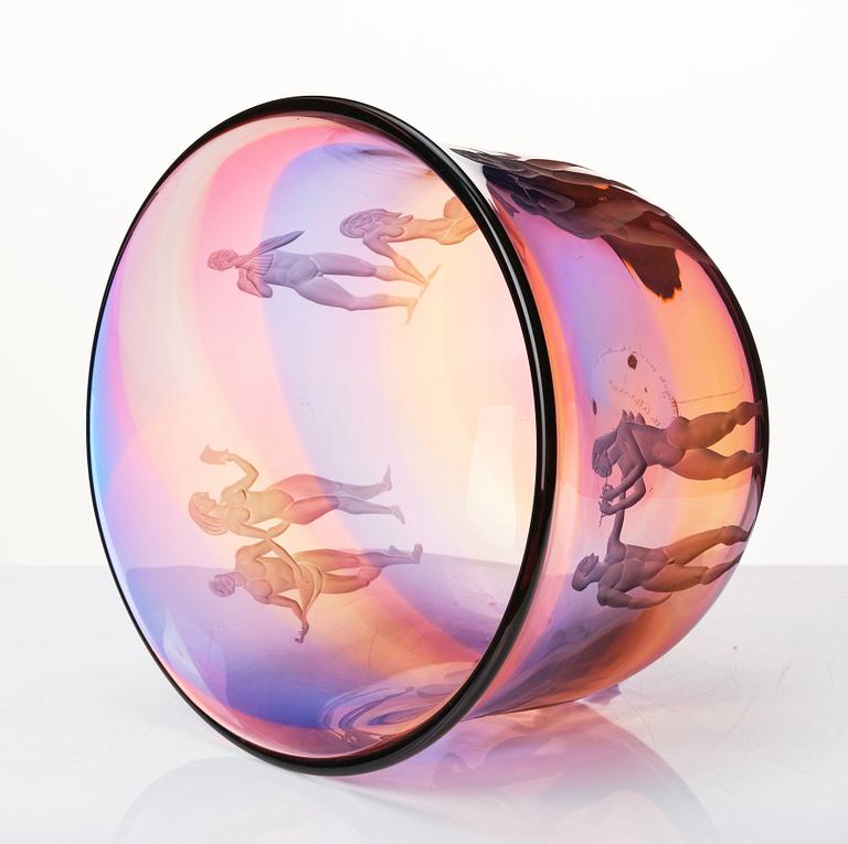 Olle Alberius, skål "Spring bowl", Orrefors 1996.