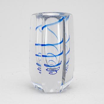 a glass vase for Kosta, signed B and dated 1944.