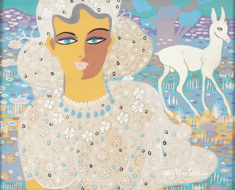 Aly Ben Salem, gouache, signerad.