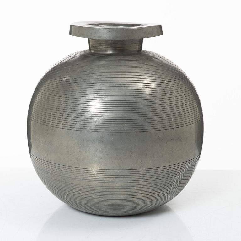 Sylvia Stave,  a pewter vase model '5496', C.G. Hallberg, Stockholm, 1934.