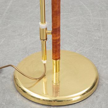 A pair of brass and leather floor lights, Örsjö Industri, 21st century.