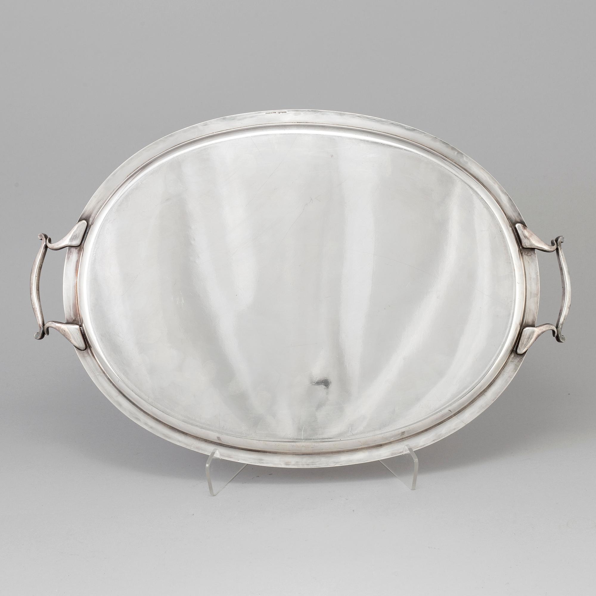 A SILVER PLATED TRAY, CG Råström, Stockholm, 20th century.