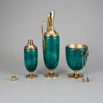 COCKTAILSET, 3 delar, Aldo Tura-stil, 1900-tal.