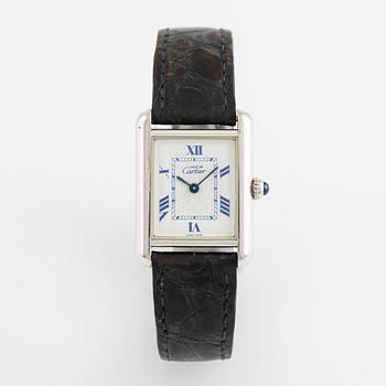 must de Cartier, Tank, wristwatch, 22 x 22 (29,5) mm.