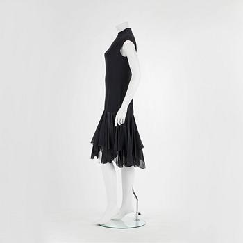 RALPH LAUREN, a black silk dress, US size 6.