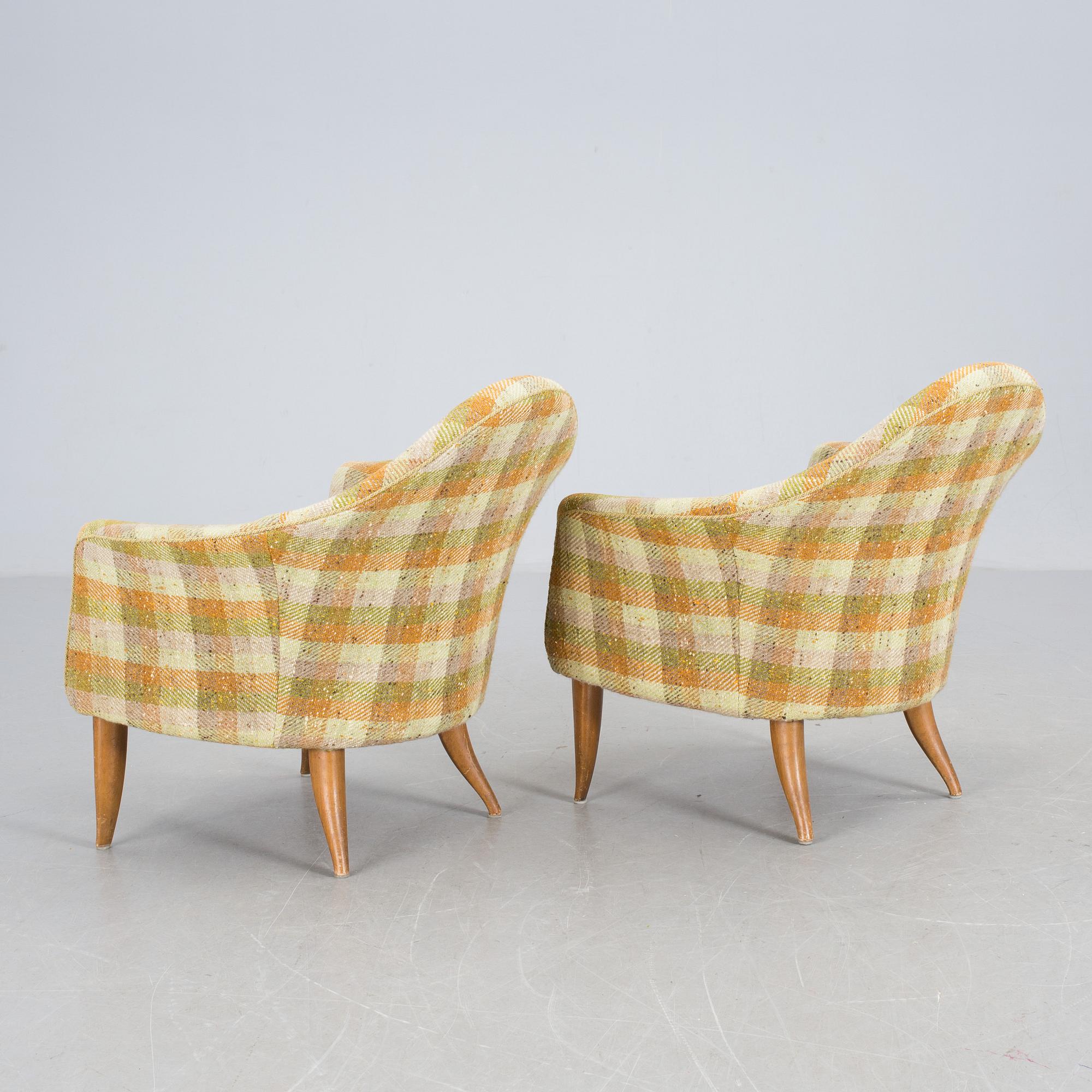 FÅTÖLJER, ett par, "Lilla Adam", Kerstin Hörlin-Holmqvist, NK:s Triva-serie, 1900-talets andra hälft.