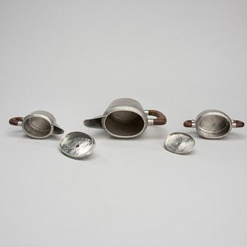 KAFFESERVIS, 3 delar, tenn, V. Lindman, Helsingfors, 1900-talets mitt.