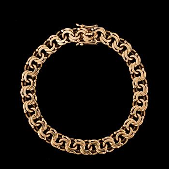 ARMBAND, guld 18k, BI, Stockholm 1948. Vikt ca 32 gram.