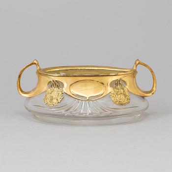 A bowl, glass, Art Nouveau.