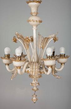 TAKKRONA, glas, Murano, Italien, 1900-talets senare hälft. Tot. h 80.