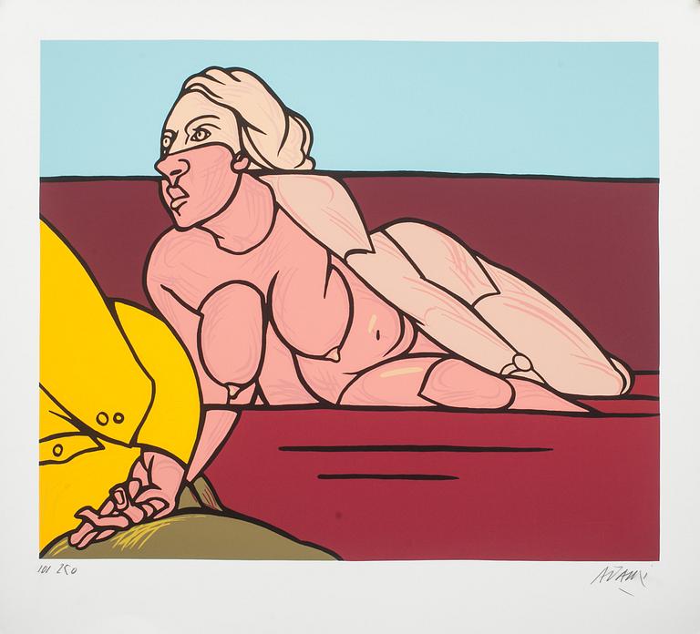 VALERIO ADAMI, färgserigrafi, signerad och numrerad 101/250.