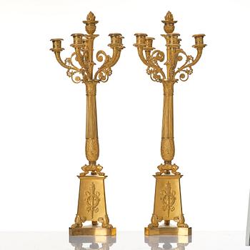 A pair of Empire candelabra for six lights.