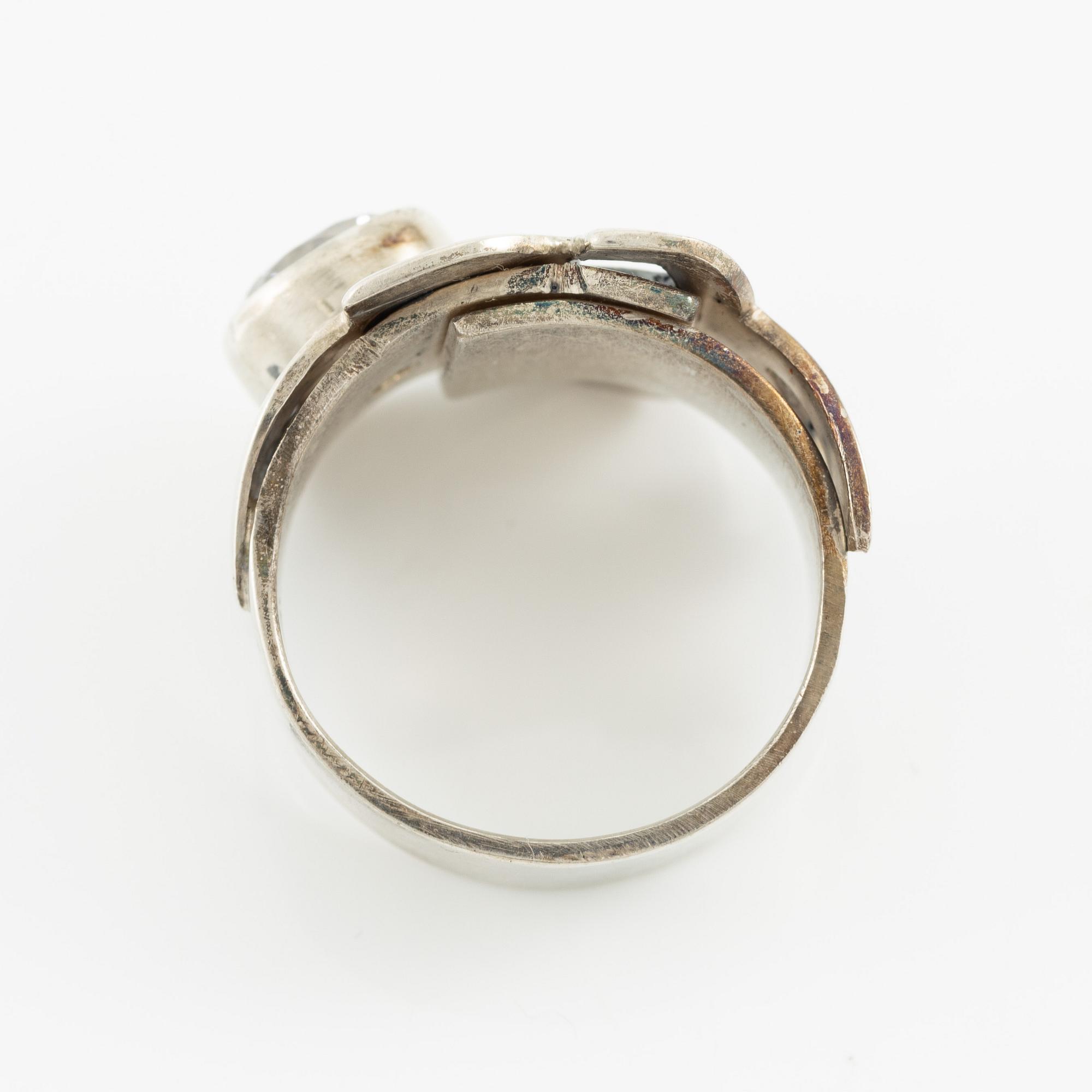 Jan-Christer Lundqvist, ring, sterlingsilver med sten, Skövde 1998.