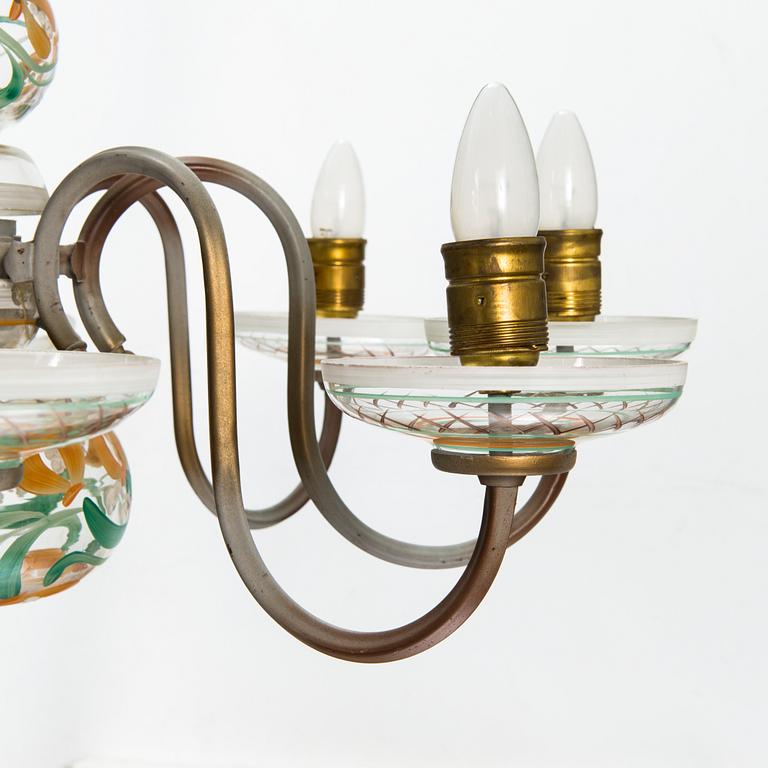 Paavo Tynell, A 1940s chandelier, for Taito and Kauklahden Lasitehdas, Finland.