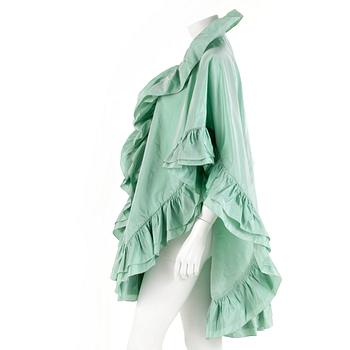 CHRISTIAN DIOR, a green silk shawl/cape.