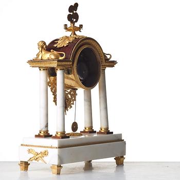 A late Gustavian late 18th century mantel clock.