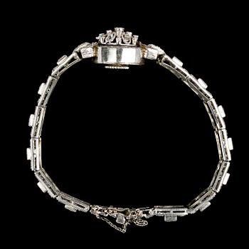 LADIES WRIST WATCH, Jaeger-LeCoultre, brilliant cut and eight cut diamonds, tot. app. 2.80 cts.