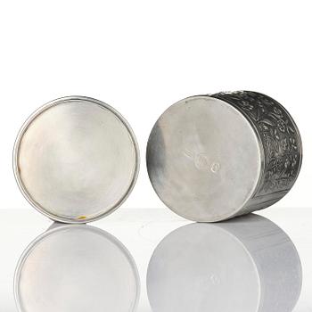 Estrid Ericson, & Firma Svenskt Tenn, a lidded pewter jar, Stockholm, 1975.