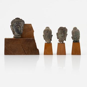 A set of four Thai sculptures of Buddha, 20th Century.