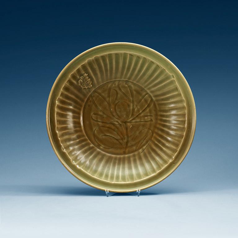 A celadon glazed dish, Ming dynasty.