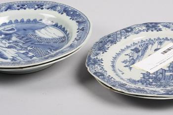 TALLRIKAR, 11 st, porslin, Kina, 1700-tal.