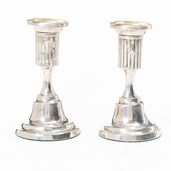 A Pair of Swedish silver candlesticks, mark of Magnus Ljungqvist, Kristianstad circa 1800.