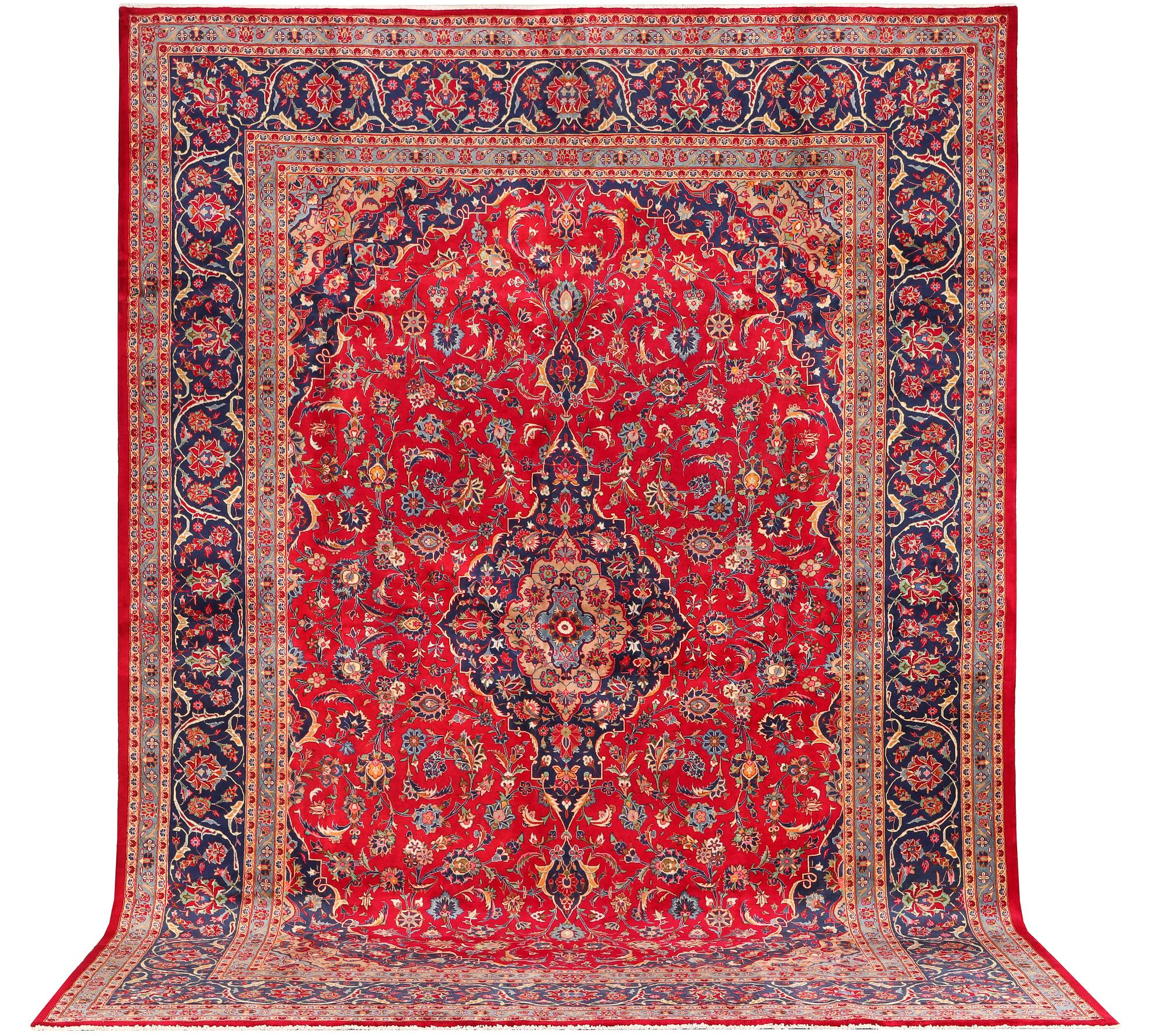 A Keshan carpet, c. 408 x 295 cm.