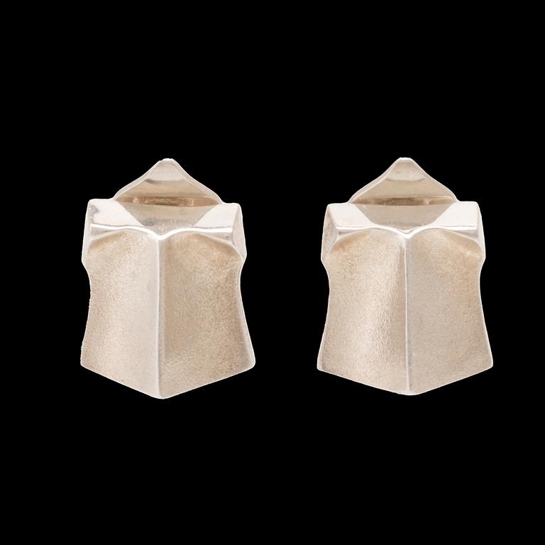 Björn Weckström, earrings "Muletta" silver, Lapponia 1984.
