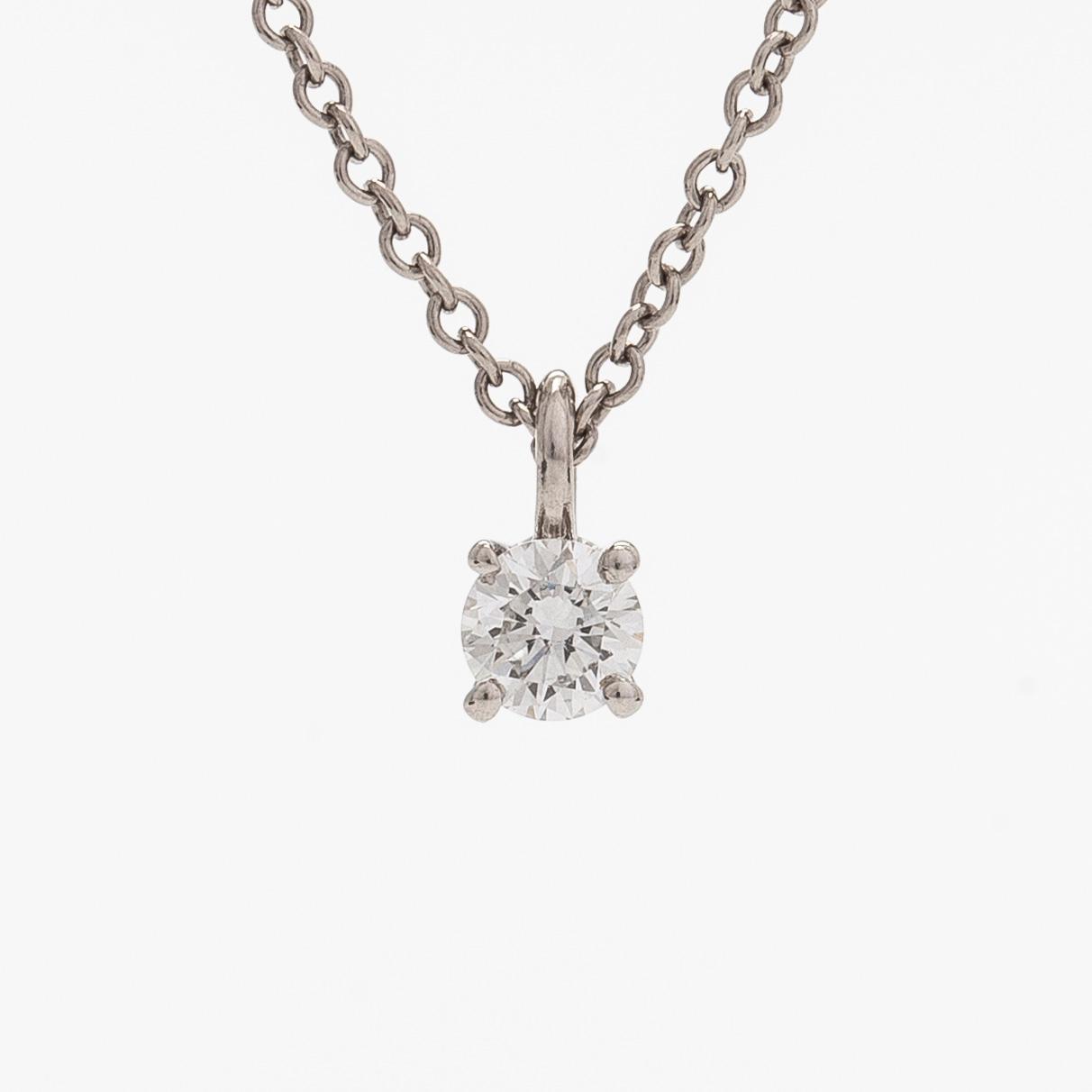 Tiffany & Co, a platinum necklace with a brilliant-cut diamond approx. 0.12 ct.