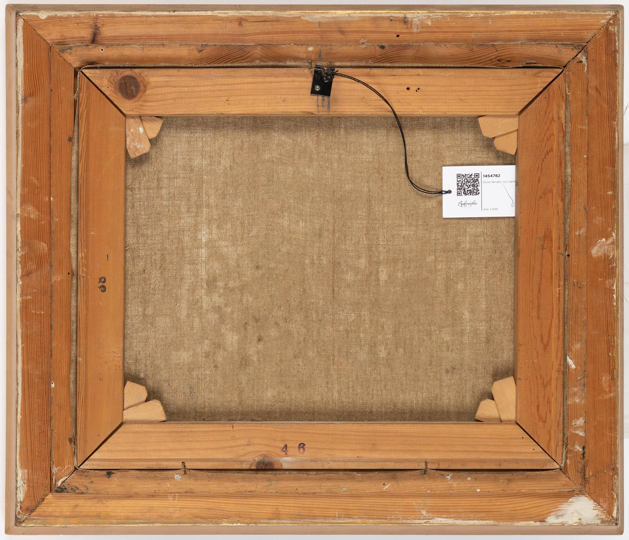 Oscar Bengts, olja på duk, signerad.