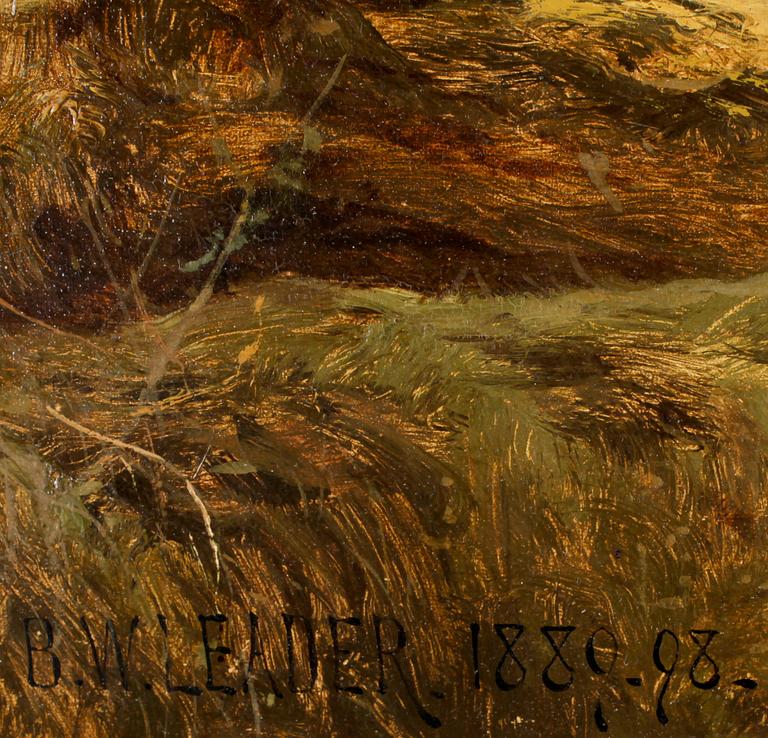 BENJAMIN WILLIAM LEADER. Olja på duk. Sign B.W Leader o dat 1889, 1898.